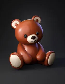 teddy bear toy cartoon style plush with white muzzle and paw pads br