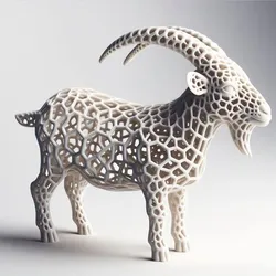 Voronoi Style Standing Goat for Wild Life Display