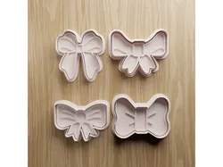 Bow Cookie Cutter STL Bundle | Ribbon Fondant Cutter Set | 3D Printable Baking Files
