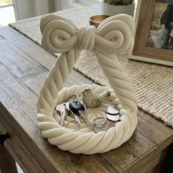 Coquette Bow Rope Catchall - Sculptural Home Decor Tray