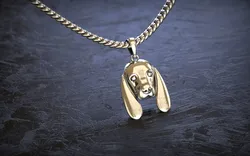Cute Dog Head Pendant 3D Print Model in Pendants 618100