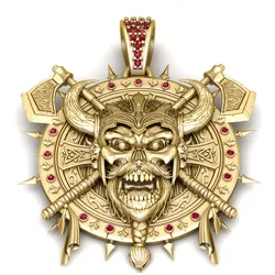 Dragon Dominion Skull Medallion – Ruby Crowned Gothic Power Pendant