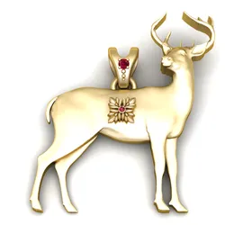 Golden Royal Stag Pendant – Majestic Deer Symbol Jewelry