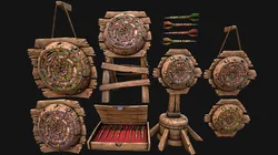 Medieval Target Dart Board Darts Set