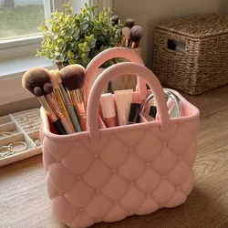 Quilted Purse Makeup Organizer - Coquette Aesthetic Vanity Caddy