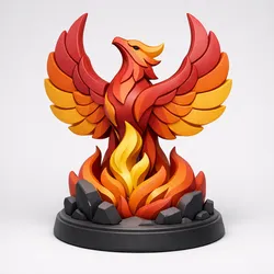 Rising Phoenix Totem - Printable Art Sculpture STL