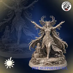 Thalara – Ancient Forest Goddess | Tree Goddess Fantasy Miniature STL for DnD / RPG Tabletop – 3D Printable STL (pre-supported)