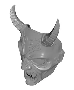 Twin Horn Demon Wearable Mask Printable STL File
