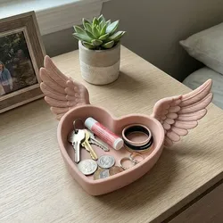 Winged Heart Catchall Tray | Angelic Jewelry Dish & Organizer