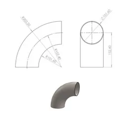 CONEXÃO COTOVELO CURVA  90° 4"  Ø101.6mm