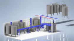 Installation of cooling tank and process piping