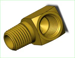 1/4" MNPT X 1/4" FNPT 90 Deg Elbow Fitting