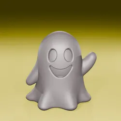 Cute Waving Ghost – Adorable 3D Print Figurine | STL File