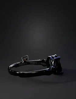 diamond solitaire ring with textured metal band