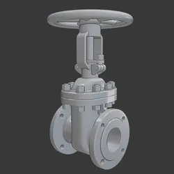 Flanged Gate Valve – Detailed Industrial Pipe Valve Model for 3D Printing