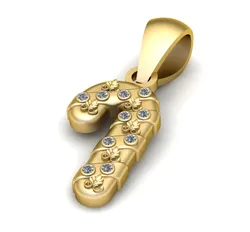 Golden Candy Cane Pendant 3D Printable Model