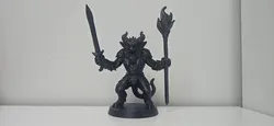 Krampus with Sword and Torch Holiday Figurine