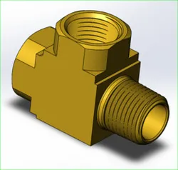Parker 2225P-8 Brass Tee Fitting 1/2" MNPT x 1/2" FNPT x 1/2" FNPT