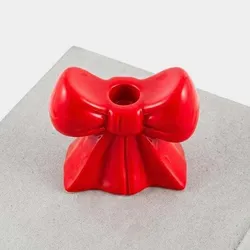Red Bow Tie Candlestick Model - Modern Ceramic Look Candle Holder Printable File 3D STL