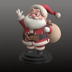Santa Claus Cartoon Style Playful Christmas STL Model