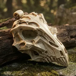 Stylized dino skull pedant