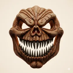 Creepy pumpkin mask with jagged teeth - Halloween, spooky, scary, horror, creepy, haunted, October 31, trick or treat, pumpkin, jack o’ lantern, jackolantern, ghost, skeleton, skull, zombie, witch, vampire, monster, mummy, Frankenstein 3D Model