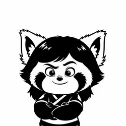 Digital Art STL Descărcare - Turning Red – Panda Hero Silhouette - StudioZee3D