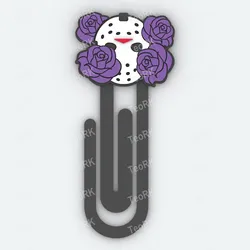 Other STL indir - Paperclip Halloween killer with black roses - bookmark - TeoRk