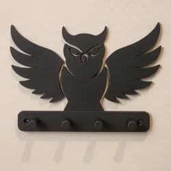 Owl Silhouette Key Holder | Wall Mount Organizer | Reign3D