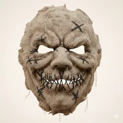 Scarecrow mask with stitched mouth - Halloween, spooky, scary, horror, creepy, haunted, October 31, trick or treat, pumpkin, jack o’ lantern, jackolantern, ghost, skeleton, skull, zombie, witch, vampire, monster, mummy, Frankenstein 3D Model