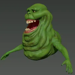 slimer ghostbuster statue