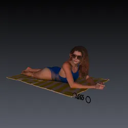 Summer girl Beach girl Swimsuit girl Relaxing pose Woman figurine Female figure Stylized figurine 3d printable girl