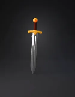 Create a low poly fantasy short sword for a stylized game The sword s