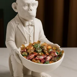 Monkey Butler Candy Bowl – Elegant 3D Printed Candy Holder | Decorative Monkey Bowl