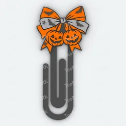 Other STL Descărcare - Paperclip Halloween ribbon with pumpkins - bookmark - TeoRk