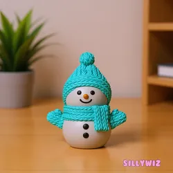 Puffy Gloves Snowman - Knitted - Crochet