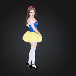 snow white Fairytale-Inspired Anime Girl Figurine – Blue & Yellow Fantasy Dress Edition (Aluco Studio)