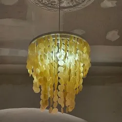 3D modular pendant lamp with semitransparent wafers - Scalable design 60 cm - Decorative cascade style