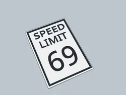 69 speed limit sign