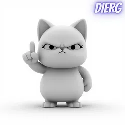 Characters & Creatures STL Download - Angry Cat With Finger Up Meme Animalby DiErModels