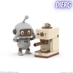 Characters & Creatures STL Download - Confused Robot Coffee Machine Scene Funny Modelby DiErModels