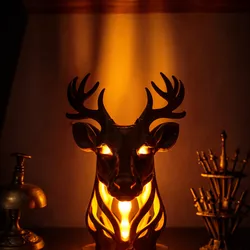 Deer Head Lamp – LED Ready STL – Hollow Wall Decor – Easy FDM Print