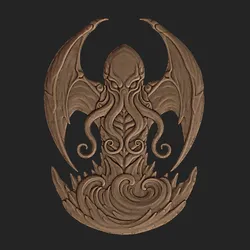 Eldritch Sea Creature Relief – Lovecraftian Tentacle Monster Wall Art | 3D STL for CNC