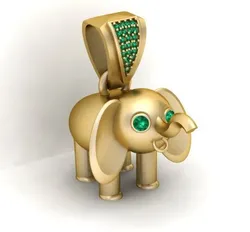 Elegant Gold Elephant Pendant – 3D Jewelry Model