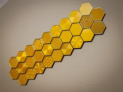 Hex infill and surface sample holder wall art