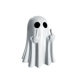 Middle Finger Ghost Ornament Halloween Spooky Resin Statue Sculpture Decor Indoor Ghost Figurine Halloween Decorations for Home Bedroom House Gift Props Party