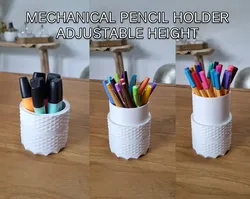 Pencil holder with adjustable height