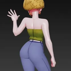 Stylized Blonde Anime-Inspired Girl - Artistic 3D Model (STL, FBX, GLB)