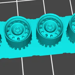 1/64 Scale Steel Wheels & Tyres
