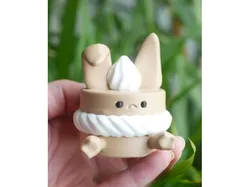 Cute Simple Cake Rabbit with Cream | Cream Bunny Cake